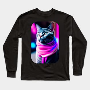 Galaxy Cat Coloful Long Sleeve T-Shirt